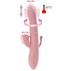 Podgrzewany do 42stc wibrator posuwisto-rotacyjny stymulujący łechtaczkę, anus i punkt g - 72042902