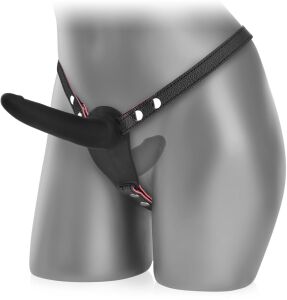 Silikonowy strap-on dwa penisy do penetracji dildo na pasach - 78633728