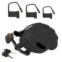 Czarna silikonowa klatka na penisa i jądra pas cnoty BDSM - 70831811 - 2