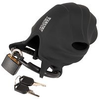 Czarna silikonowa klatka na penisa i jądra pas cnoty BDSM - 70831811 - 4