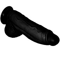 Potężne czarne żylaste dildo realistyczny penis 7 cm średnicy - 74302835 - 2