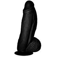 Potężne czarne żylaste dildo realistyczny penis 7 cm średnicy - 74302835 - 3