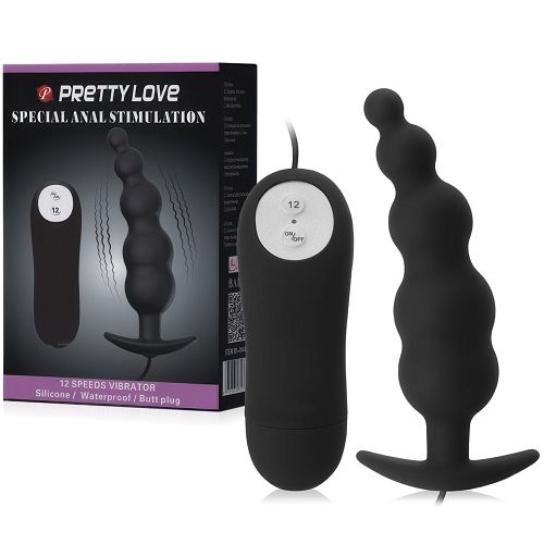 Kulkowy korek analny z wibracjami 12 opcji rozkoszy - 79417970