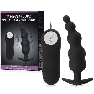 Kulkowy korek analny z wibracjami 12 opcji rozkoszy - 79417970