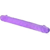 Double dong super elastyczny podwójny penis lesbijski żelowe dildo - 74142066 - 3