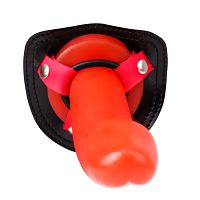 Strap-on z czerwonym realistycznym dildo  21 cm BDSM LGBT  - 71857435 - 5