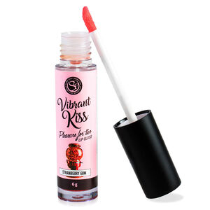 Vibrant Kiss Strawberry smakowy błyszczyk wibrator w płynie - 77682827