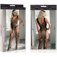 Perwersyjne body bodsytocking obcisła siateczka z otwartym krokiem - 76779721 - 3