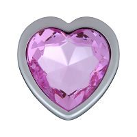 Stalowy korek analny z różowym diamentem 8,2 cm - 70040525 - 4