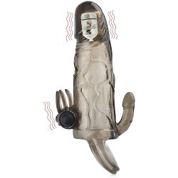 Nakładka na penisa potrójnie stymulująca przedłużka dwa wibratory – 77208310