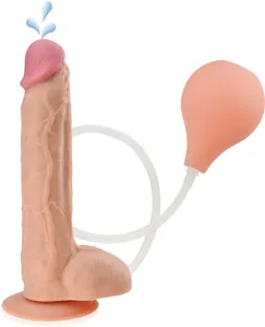 Duży penis 26cm z wytryskiem realistyczne dildo na przyssawce - 72143308