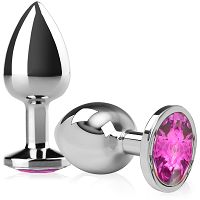 Korek analny ze stali nierdzewnej z kryształem srebrny wdk 8855 - 4