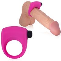 Różowy pierścień erekcyjny na penisa z wibracjami - 76528524 - 3
