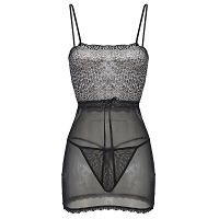 Czarno-złota koszulka ze stringami Dkaren Emi - 77278839 - 3