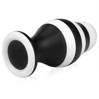Duży czarno-biały korek analny na przyssawce 7,2 cm - 75055683 - 3