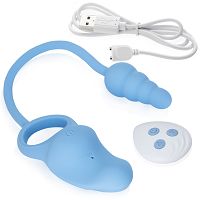 Wibrujący pierścień erekcyjny ze stymulującym korkiem 100 funkcji - 72231273 - 2