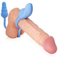 Wibrujący pierścień erekcyjny ze stymulującym korkiem 100 funkcji - 72231273 - 3