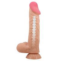 Realistyczne giętkie cieliste dildo z kręgosłupem 24 cm - 70586643 - 2