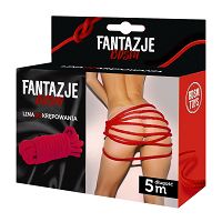 Wytrzymała czerwona lina do krępowania BDSM 100% bawełna 5m - 76573174 - 3