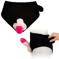 Majtki z pluszowym pompowanym penisem zabawny prezent - 78361430 - 2