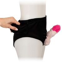 Majtki z pluszowym pompowanym penisem zabawny prezent - 78361430 - 5