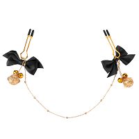 Zestaw korek analny + zaciski na sutki z czarnymi wstążkami - 77956562 - 3