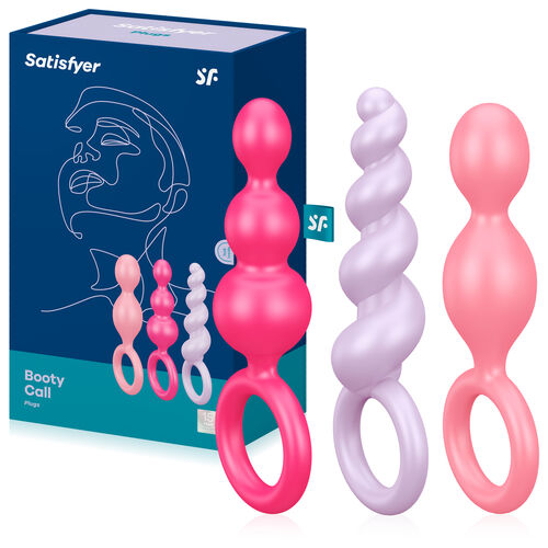 Satisfyer  Booty Call zestaw trzech  kolorowych korków analnych - 70532299