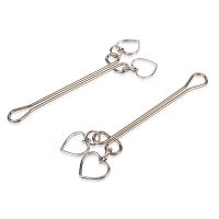 Zestaw stalowych zacisków na sutki z serduszkami BDSM - 76740812 - 2