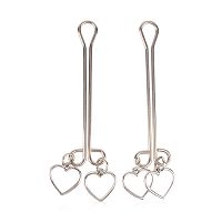 Zestaw stalowych zacisków na sutki z serduszkami BDSM - 76740812 - 3