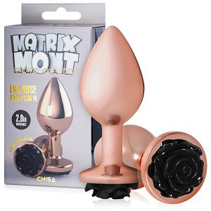 Anal plug 9 cm korek analny z czarną różą -  79251909