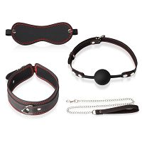 Zestaw z obrożą i smyczą BDSM EROSPACE WILD PLAY C9 4 produkty - 79537941 - 6