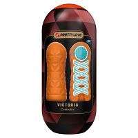 Pomarańczowy masturbator męski super stymulacja sztuczna pochwa - 77672842 - 7