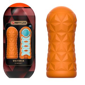 Pomarańczowy masturbator męski super stymulacja sztuczna pochwa - 77672842