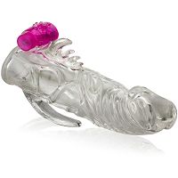 Nakładka na penisa z wibracjami- stymuluje łechtaczkę i anus lbb 10045z-2 - 2