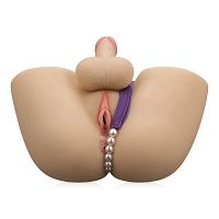 Realistyczna sex lalka z wibracjami penis sztuczna pochwa, anus i penis 11 cm  - 72526915 - 6