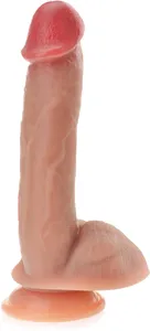 Superrealistyczny penis z jądrami dildo z mocną przyssawką - 78976081