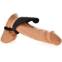 Silikonowy pierścień na penisa i jądra ze stymulatorem krocza i łechtaczki - 77576447 - 3