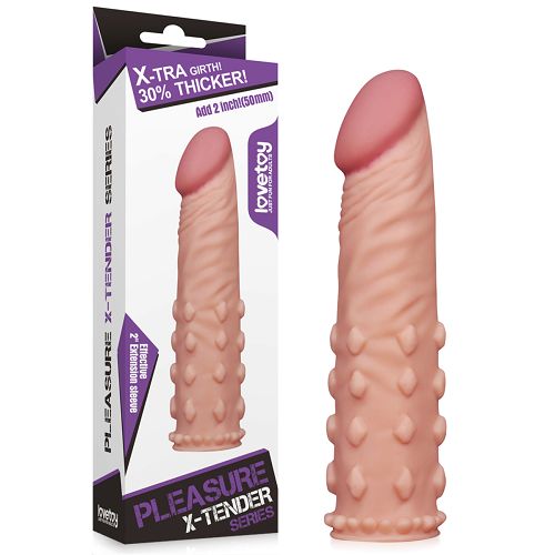 Cielista nakładka na penisa z wypustkami przedłuża o 5 cm - 74810299