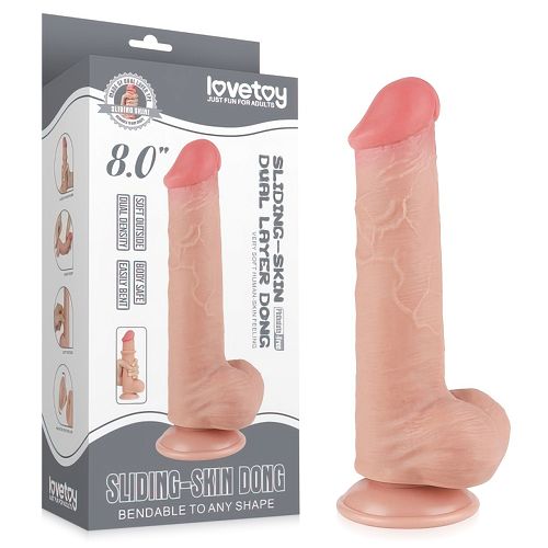 Dildo 20,8 cm superrealistyczny penis z przyssawką i jądrami - 77444510