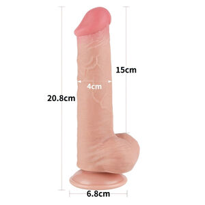 Dildo 20,8 cm superrealistyczny penis z przyssawką i jądrami - 77444510