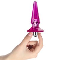 Różowy korek analny z wibracjami żelowy plug 7 wibracji – 70644032 - 3