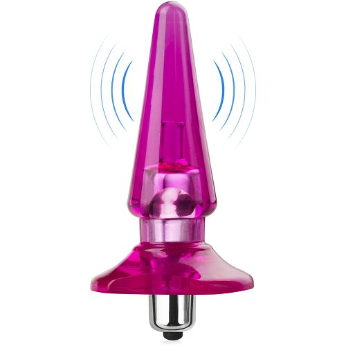 Różowy korek analny z wibracjami żelowy plug 7 wibracji – 70644032