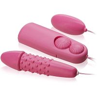 Wibrator z wypustkami i wibrujące jajko do podwójnej penetracji - 77759094 - 2