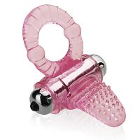 Wibrujący pierścień erekcyjny na penisa z języczkiem stymulującym łechtaczkę - lbb 014081 - 2