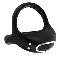 Czarny wibrujący pierścień erekcyjny sterowany aplikacją - 76422656 - 2