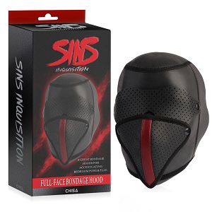 Skórzana maska z opaską na oczy do sesji BDSM i odgrywania scen - 77039546