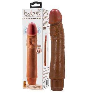 Brązowy realistyczny wibrator z jednostajną wibracją 24 cm - 70444247