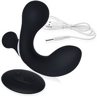 Wibrujący czarny masażer prostaty z wypustką 11 programów + pilot - 76085600 - 2