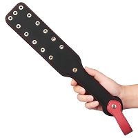 Rebellion podwójna skórzana packa BDSM z ozdobnymi nitami 38 cm - 75976761 - 2