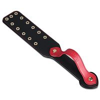 Rebellion podwójna skórzana packa BDSM z ozdobnymi nitami 38 cm - 75976761 - 4